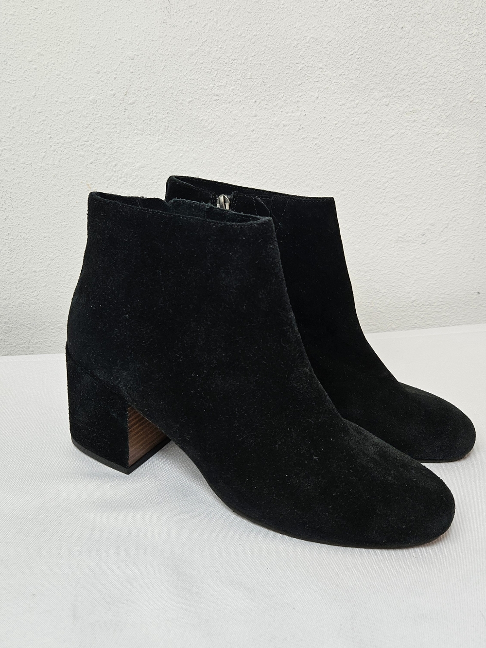 Gentle Souls Blaine Black Suede Ankle Boots with Block Heel - Women Size 9.5M